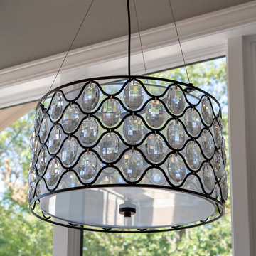 Claire Crystal and Steel Framework 3-Light Drum Pendant