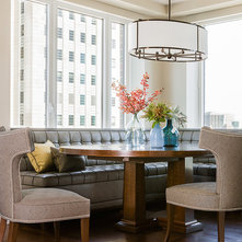 dining room table with wall bench