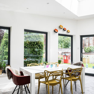 This is an example of a contemporary dining room in Glasgow.