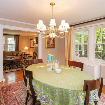 Classy Dining Room with New Traditional Style Windows