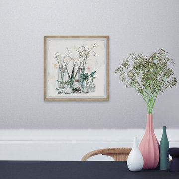"Clear Glass Plants II" Framed Painting Print