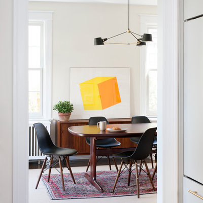 Trendy dark wood floor enclosed dining room photo in DC Metro with beige walls and no fireplace