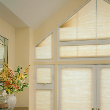 Close up of trapezoid and triangular windows