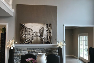 Transitional dining room photo in Cleveland