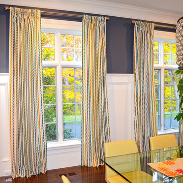 Colorful Curtains in Dining Room