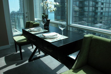 Contemporary dining room in Toronto.