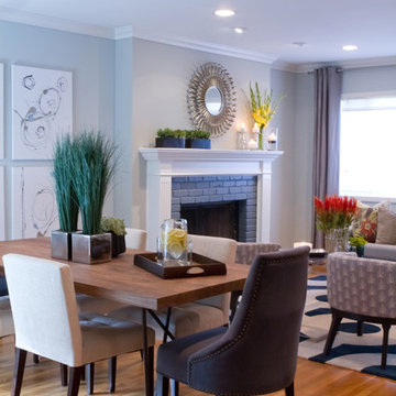 Contemporary and Bright Entry, Family and Dining Room