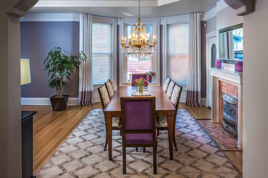 Example of a transitional dining room design in Albuquerque