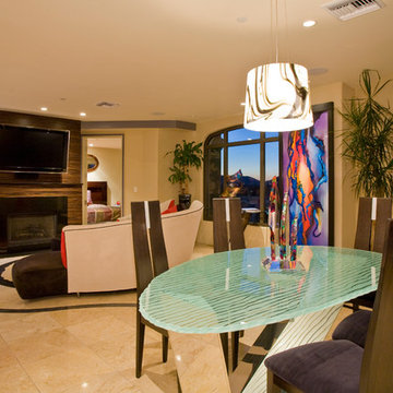 Contemporary Condominium Living/Dining Room Scottsdale Waterfront