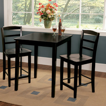 Contemporary Counter Height Dining Set in Black Finish
