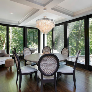 Trendy dining room photo in Other with gray walls