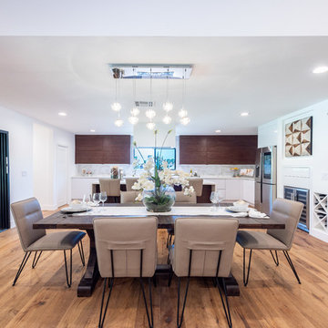 Contemporary Dining Room & Chef's Kitchen | Wrightwood Residence | Studio City,