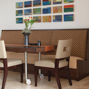 Trendy dining room photo in Hawaii with white walls