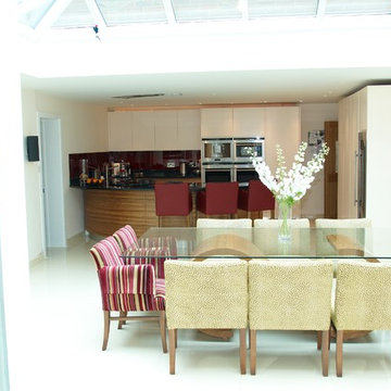 Contemporary kitchen and orangery