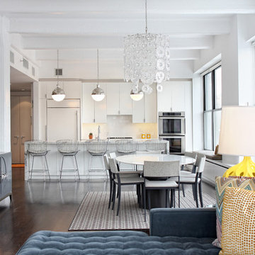 Contemporary Loft Interior Design + Renovation, Dining Area, DUMBO Brooklyn