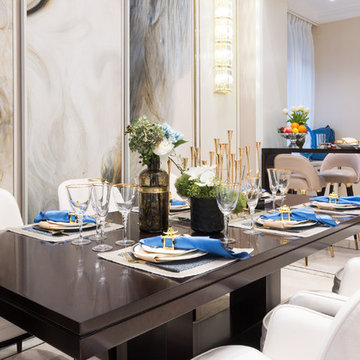 Contemporary Open Floor Plan Dining Room- Los Angeles