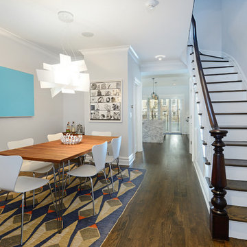 Contemporary townhouse centrally situated on one of Hoboken’s finest blocks.