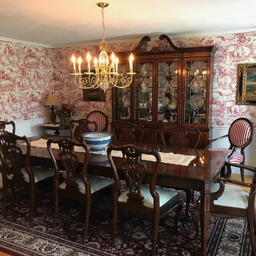 Country Retreat in Connecticut -- Red Toile Dining Room
