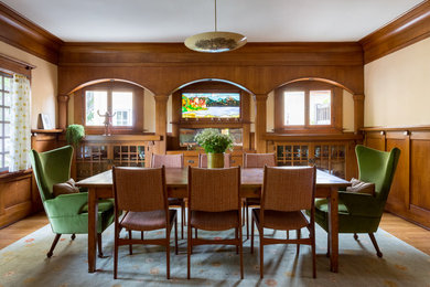 Example of an arts and crafts dining room design in Los Angeles