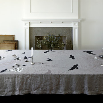 Crow Linen Tablecloth by Huddleson