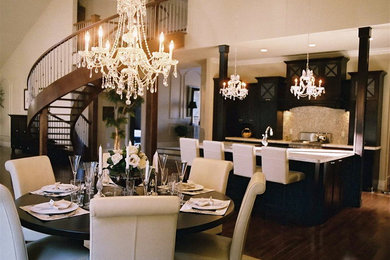 Example of an eclectic dining room design in Vancouver