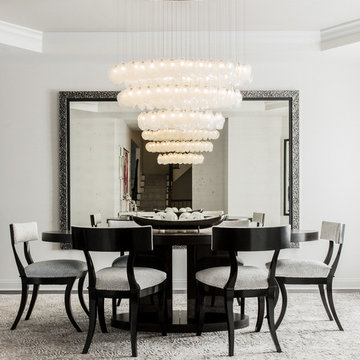 CRYSTAL SHELL | Custom Blown Glass Dining Room Chandelier | Modern Dining Light