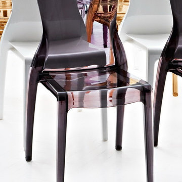 Crystal Stacking Dining Chair in Smoke Grey (Set of 4) - $896.45
