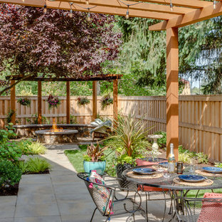 Inspiration for a mediterranean dining room remodel in Portland