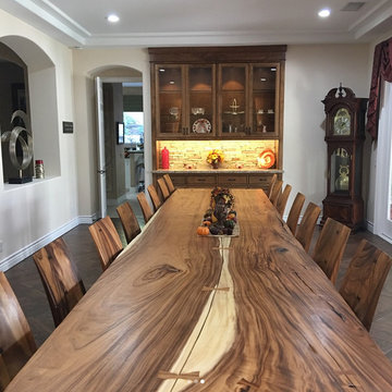 Custom 16' Acacia Slab Table