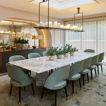 Custom BLOSSOM rug specified for the dining room