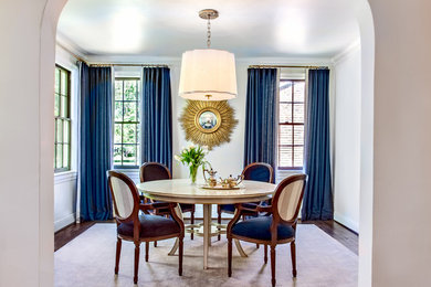 Inspiration for a timeless kitchen/dining room combo remodel in Nashville with white walls