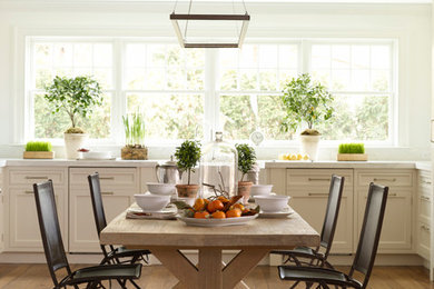 Exemple d'une salle à manger chic.