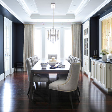Dark and Dramatic Living & Dining Room