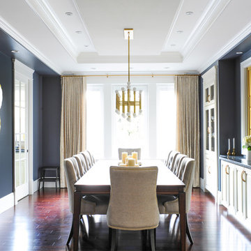 Dark and Dramatic Living & Dining Room