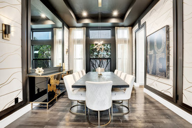 Example of a trendy dining room design in Miami