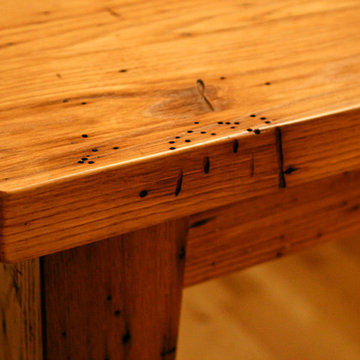 Detail of Wormy Chestnut Table Top