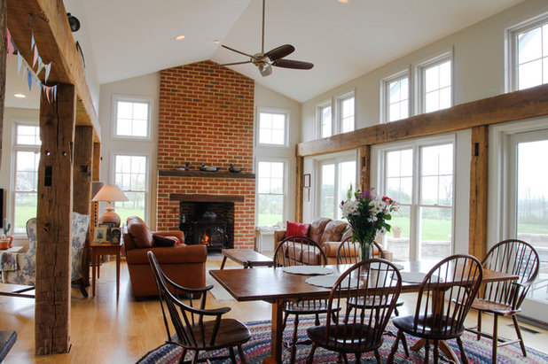 Farmhouse Dining Room by Roost Architecture, Inc.