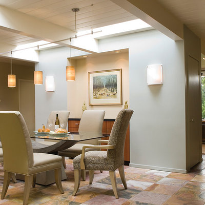 Inspiration for a transitional ceramic tile dining room remodel in Los Angeles