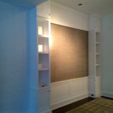 Dining area wall cabinet and panels