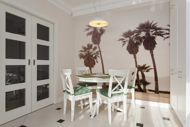 Example of a beach style dining room design in Sydney