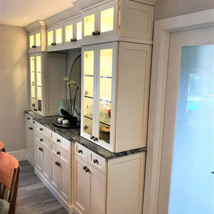 Dining room built in sideboard with glass display case for china and crystal