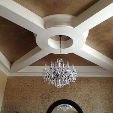 Dining Room Ceiling of European Traditional Home
