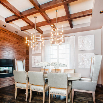 Dining room coffered ceiling