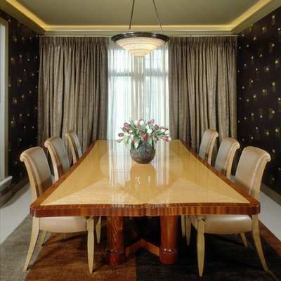 Transitional enclosed dining room photo in Detroit