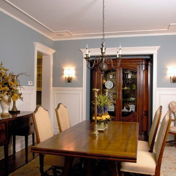 Dining Room features Recessed Panel Picture Frame Height Wainscot