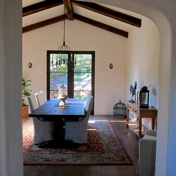 Dining Room in a Montecito Stone Farmhouse