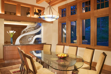 This is an example of a rustic dining room in Minneapolis.
