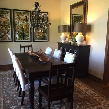 Dining room. New buffet, rug, Lamps and accessories.