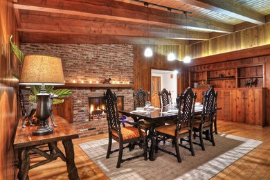 Inspiration for a rustic dining room remodel in San Diego