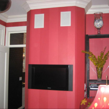 Dining Room - Striped Red Wallpaper